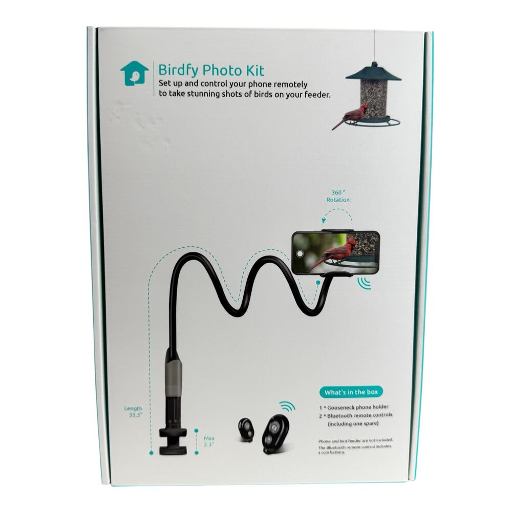 Birdfy Gooseneck Phone Holder Photo Shoot Filming Stand 33 in Wireless Remote